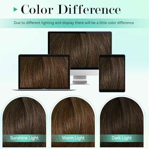 Ukira Brown Hair Extensions Real Human Hair, 18 Inch 75g 7pcs Medium Brown Clip in Hair Extensions Real Human Hair, Soft Natural Straight Remy Human Hair Clip in Extensions for Women