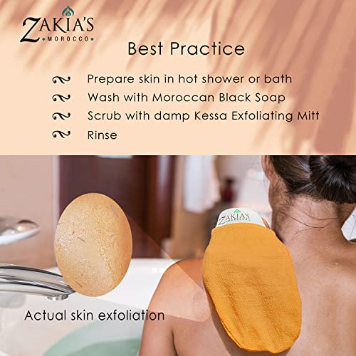 Original Kessa Exfoliating Glove -Value Pack (2pcs) -Beige - Microdermabrasion At Home Exfoliating Mitts, Removes unwanted dead skin, dirt and grime and Keratosis Pilaris. Great for spray tan removal