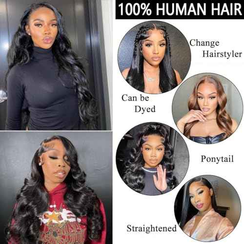 Body Wave Lace Front Wigs Human Hair 13x6 HD Lace Front Wig Human Hair Pre Plucked Body Wave Glueless Wigs Human Hair for Women