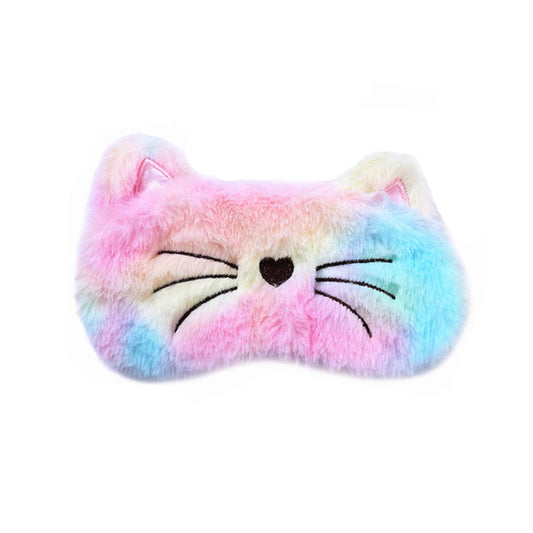 Fxaelian Cute Cartoon Novelty Rainbow Multicolored Cat Eye Mask for Sleeping Sleep Mask Sleping Mask Blindfold Eye Cover for Women Kids Adult Girls Boys