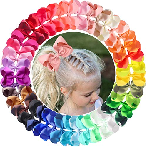 CÉLLOT Big Bows for Girls 8inch Oversize Large Boutique Hair Bows Alligator Hair Clips for Girls Teens Toddlers Kids Hair Accessory (14pcs/Rhinestone)