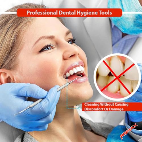 Professional Dental Tartar Scraper Tool - Double Ended Tartar Remover for Teeth, Dental Pick, Plaque Remover, Tooth Scraper - Added Tooth Cleaning at Home - 100% Surgical Stainless Steel-45-10125 (1)