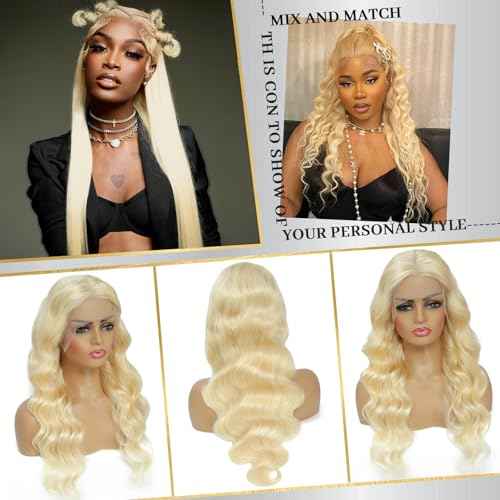 30 Inch 613 13x6 Lace Front Wig Human Hair 200 Density Blonde Body Wave HD Lace Front Wigs Human Hair Pre Plucked Blonde Wig Human Hair 613 Lace Frontal Wigs
