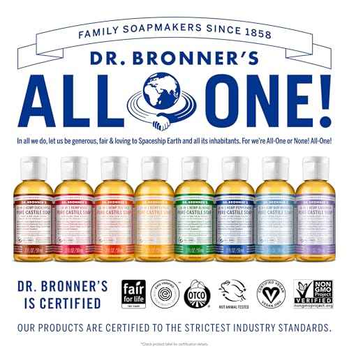 Dr. Bronner's - Pure-Castile Liquid Soap (Baby Unscented, 2 ounce, 2-Pack) - Made with Organic Oils, 18-in-1 Uses: Face, Body, Hair, Laundry, Pets and Dishes, Concentrated, Vegan, Non-GMO