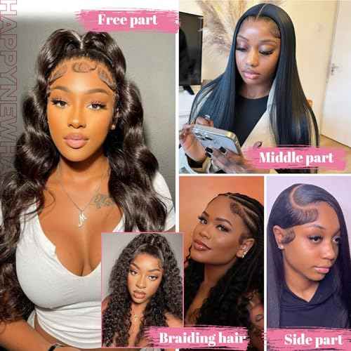 Human Hair Wig 13x4 HD Lace Front Wig Human Hair 14inch Natural Wave 360¡ÆAll Around Lace Real Hair Wigs For Women Glueless Wear Natural Black