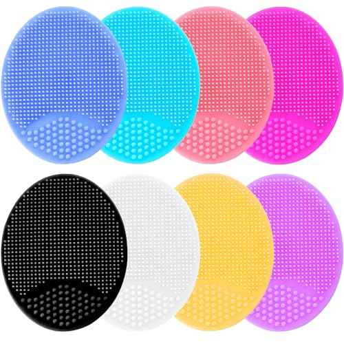 Face Scrubber, Silicone Face Scrubber, Soft Silicone Facial Cleansing Brush Face Exfoliator Blackhead Acne Pore Pad Cradle Cap Face Wash Brush for Deep Cleaning Skin Care 8 Pack