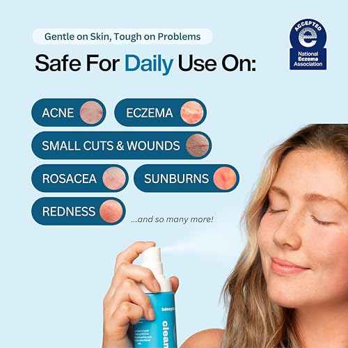 Hypochlorous Acid Spray ? Dermatologist Tested HOCl Facial Cleanser for Sensitive, Acne-Prone & Irritated Skin ? Soothes Redness, Eczema, Rashes & Itching ? Skin Repair Spray, 2oz + 2oz, Honeydew Labs