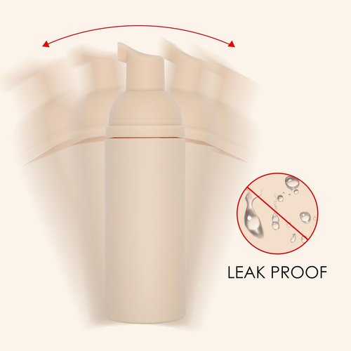 Beeutemaker Foam Pump Bottle (Nude), Empty Travel Size Foam Dispenser Pump for Soap Shampoo, Lash Cleanser(60ml/2oz, 3PCS)