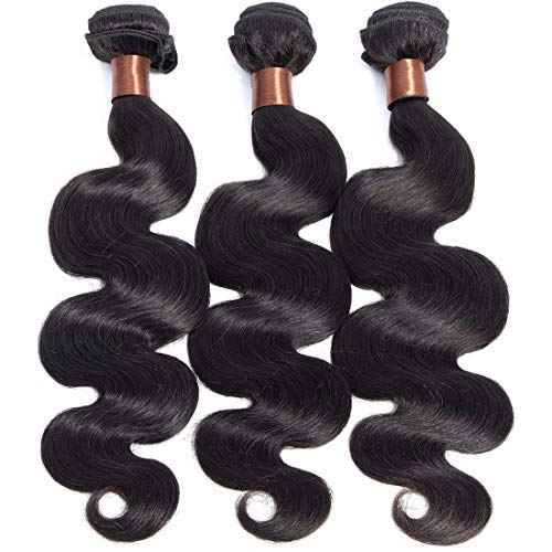 Body Wave Bundles Human Hair 12 14 16Inch Brazilian Virgin 100% Unprocessed Body Wave Weave Bundles Human Hair 3 Bundles Deals Natural Black Color