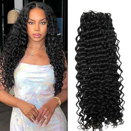 100% Human Hair Knotless Pre-Separated Crochet Hair Extensions Ocean Wave Feather Hair Water Wave Feather Line Hair Extensions Natural Color 16Inch 120g