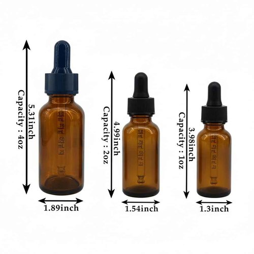 Parfumlism Dropper Bottles 2 oz Amber Glass with Scale – 20 Pack Graduated Bottles for Essential Oils, Tinctures, DIY Skincare, UV Protection