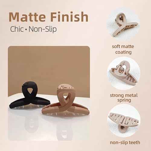 Hair Clips for Thin/Medium Fine Hair, 12Pcs Matte Small Claw Clips Mini Claw Hair Clip, 1.8 Inch Nonslip Jaw Clips with Gift Box