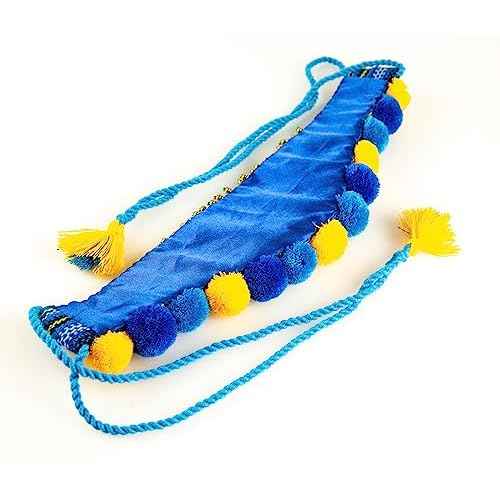 Rushnichok Kokoshnik Ukrainian Traditional Easter Headdress Blue Wreath Kokoshnic Vyshyvanka Style Handmade Beaded Hippie Tiara