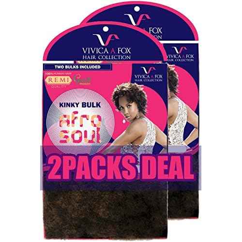 [2PACKS DEAL] VIVICA A FOX 100% HUMAN HAIR REMI AFRO SOUL KINKY BULK 16" - HKBK16-V (1B)