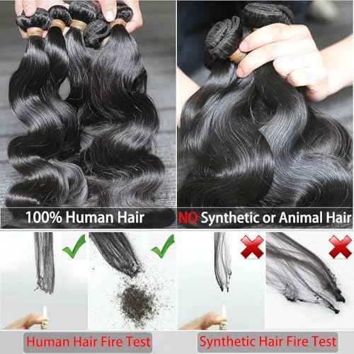 ZGWG Bundles Human Hair 20 22 24 Inch 3 Bundles Human Hair Body Wave 12A Grade Soft And Full