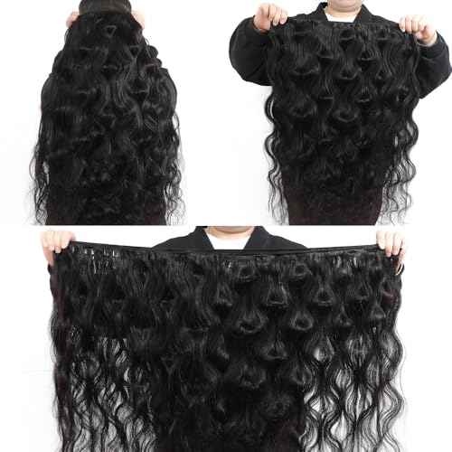 15A Raw Human Hair Bundles Body Wave Human Hair,Triple Lifespan Indian Virgin Hair,No Tangle Shedding,Multiple Washes Keep Texture Silky Soft (3 Bundles Natural Color, 16 16 16 Inch)