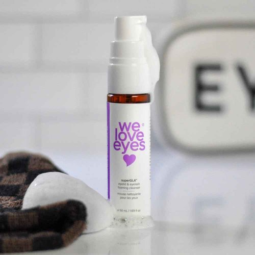 We Love Eyes - SuperGLA® Eyelid & Eyelash Foaming Cleanser - Plant Based Cleanser. All Natural. Cruelty Free. Wash away makeup gently.