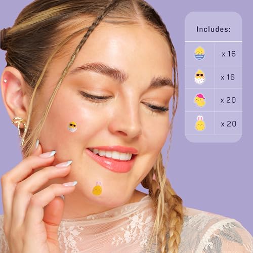 Spalife So Eggstra & Spring Chick Pimple Patch Duo ? Hydrocolloid Easter Pimple Patches ? Overnight for Acne, Spots, Redness ? Cute Easter Skincare Gifts ? Bundle of 72 Assorted Patches