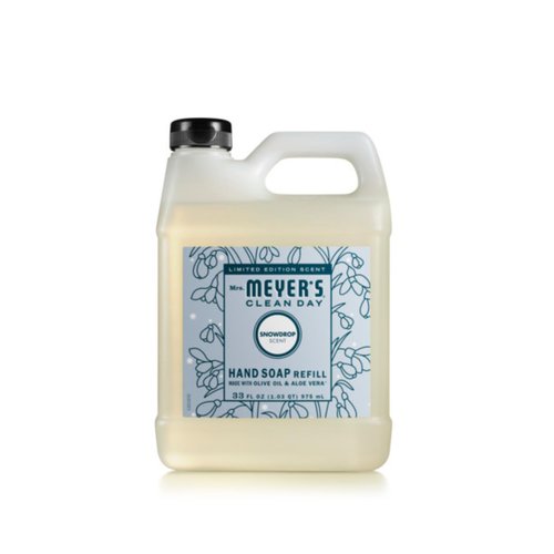 Mrs. MEYER'S CLEAN DAY Liquid Hand Soap Variety Pack Scent, 33 OZ Refill + 12.5 OZ, 1 CT (Snowdrop)