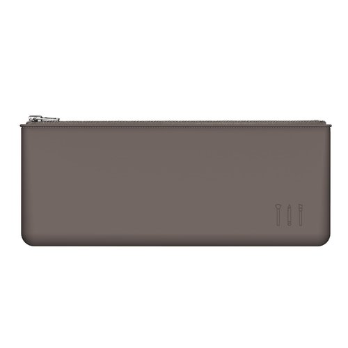 FERYES Silicone Makeup Brush Bag – Elegant Cosmetic Brushes Pouch Bag with YKK Zipper, Travel Makeup Tools Organizer Bag -Light Brown