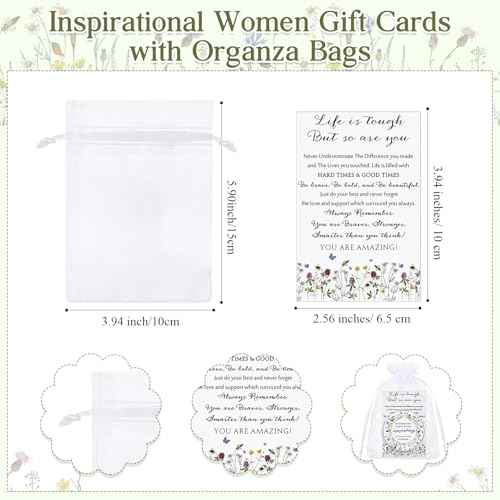 Geetery 24 Sets Christmas Inspirational Compact Mirror Gifts for Women Bulk Reminder Sisterhood Double Sided Folding Thank You Gifts for Employee Coworker Volunteer Team Worker Staff (Wildflower)