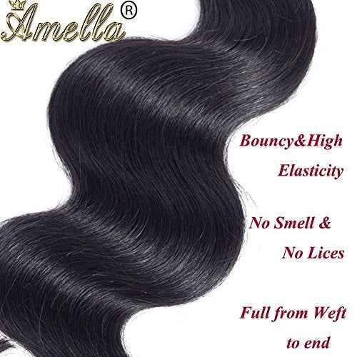 Amella Hair Brazilian Body Wave Bundles 8A Human Hair Bundles Body Wave 20 20 20inch Brazilian Hair Bundles 100% Unprocessed Virgin Weave