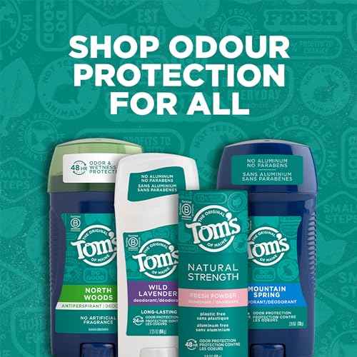 Tom's of Maine Long-Lasting Aluminum-Free Natural Deodorant for Men, Mountain Spring, 2.8 oz. 3-Pack (Packaging May Vary)