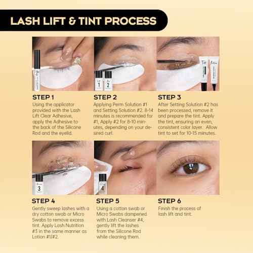 GOLLEE Lash Lift and Black Color Kit Brow Lamination Kit Black Eyelash & Eyebrow Set Eyelash Perm Kit With Detail Instruction and Complete Tools Easy For Beginner Achieve Salon-Quality at Home