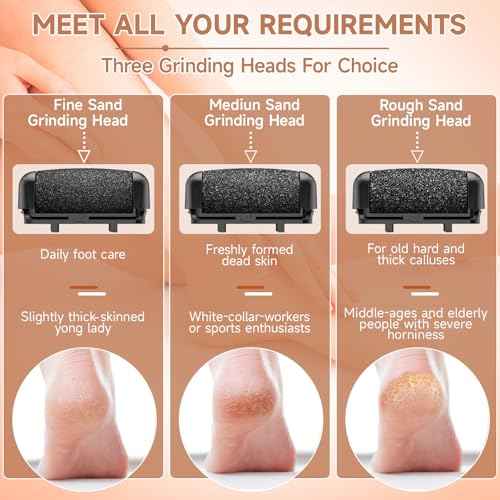 AdamPark Electric Callus Remover for Feet,Rechargeable & Waterproof Pedi File, 2-in-1 Wet/Dry Foot Scrubber for Hard Cracked Dead Skin, Portable Pedicure Tool with Professional Grinding Heads