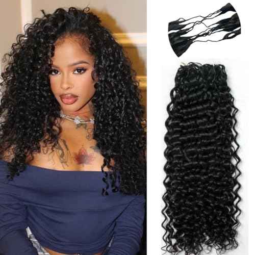 100% Human Hair Knotless Pre-Separated Crochet Hair Extensions Ocean Wave Feather Hair Water Wave Feather Line Hair Extensions Natural Color 16Inch 120g