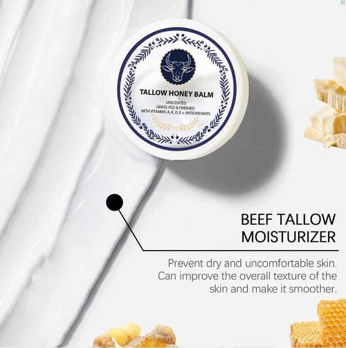 zdiwond Grass Fed Tallow Honey Balm-Grass Fed Health Beef Tallow Manuka Honey Balm Face Korean, Organic Facial Cream, Natural Unscented Whipped Moisture & Wrinkle for Face & Body Skin Moisturizer (2)