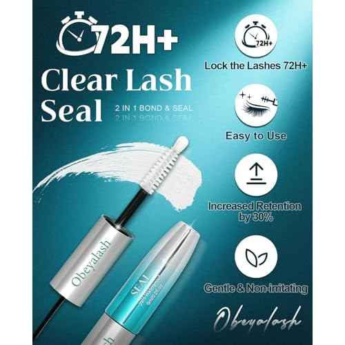 Lash Cluster Glue Waterproof, Bond and Seal Lash Glue 2-in-1,Strong Hold 72H Long Lasting,Eyelash Adhesive for Clusters Individual Eyelashes by Obeyalash (6ml Bond +6ml Seal)