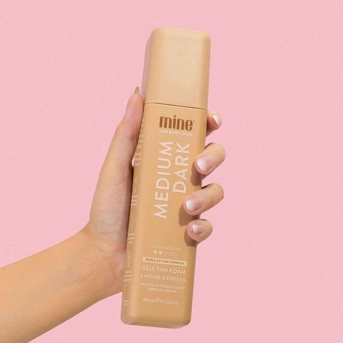 MineTan Medium Dark Self Tanning Foam | Bronze Collection - Best Fake Tanner Mousse for a Natural Sunless Glow, 1 Hour Express, Face & Body, Ultra Hydrating Formula, Coconut Scented, Vegan 6.7 Fl Oz