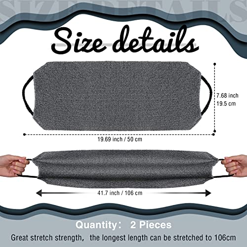 Back Scrubber for Shower Exfoliating Washcloth Back Cloth Body Extended Length Scrubber Towel Nylon Exfoliating Stretchable Pull Strap Wash Cloth for Bath Body Scrub Washcloth 2 Pack (Gray,White)