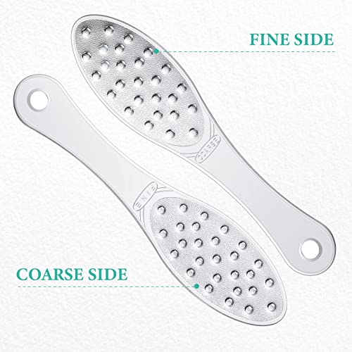 2 Pcs Stainless Steel Foot Scraper Metal Foot File Double Sided File Callus Remover Professional Feet Rasp Scrubber for Wet or Dry Skin Easy to Clean Pedicure Tool Heel