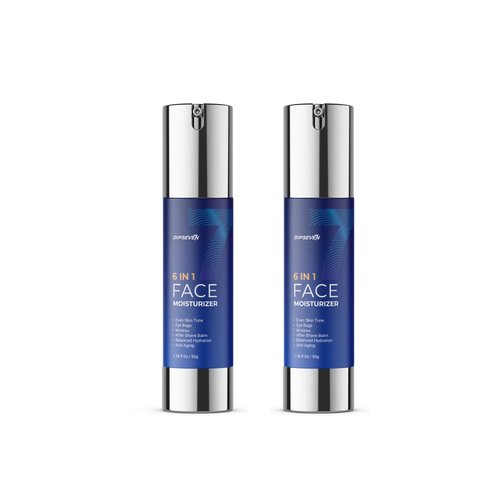 DIPSEVEN 6 in 1 Face Cream for Men: Anti-Aging Mens Moisturizer - Firming Peptide & Hyaluronic Acid & Squalane - Wrinkles Cream Crepy Skin Eye Bag Treatment 2PCS