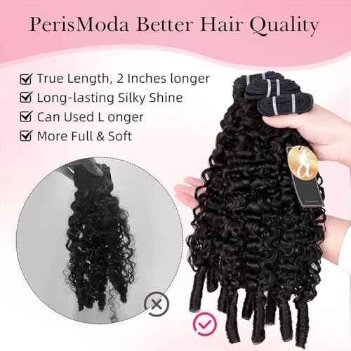 PerisModa 15A Raw Burmese Curly Bundles 100% Human Hair Bundles Pix Curly Bundles Unprocessed Human Hair Extensions 26 Inches 1PC 100% Unprocessed Virgin Water Wave Hair For Women Natural Black
