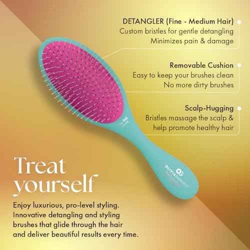 Olivia Garden OG Detangler Brush ? Removable Cushion, Gentle Scalp Massage & Detangling for Wet or Dry, Fine to Medium Hair