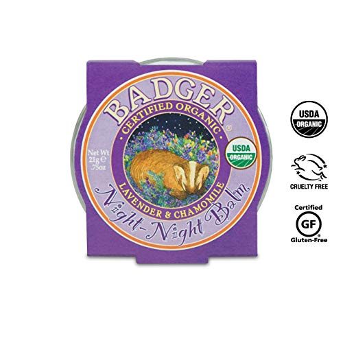 Badger Night Night Balm, Organic Sleep Balm for Kids with Chamomile & Lavender Essential Oils, 0.75 Oz Metal Tin