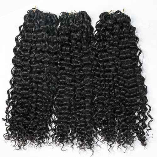 Crochet Human Hair Extensions Water Wave Pre-Separated Curly Crochet Hair Extensions Invisible Micro Loop Crochet Hair Knotless Feather Crochet Human Hair 20inch 60g