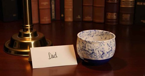 ETROVES Ceramic Shaving Bowl | Scuttle Leather Bowl for Men, Easy Leather Soap Bowl, 4 Inch, White Blue