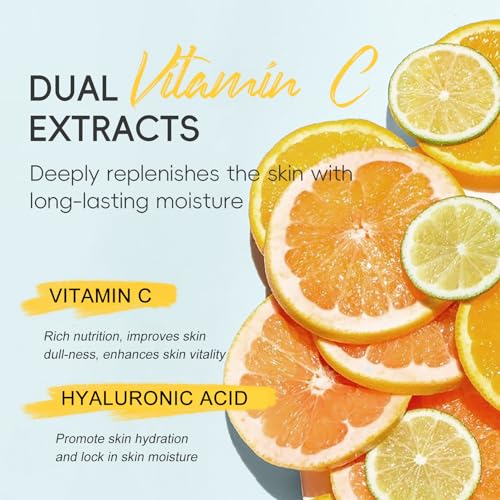 Sakura Face Mask Skin Care - Korean Face Mask Set Clean Pore, Hydrating, Facial Mask Sheet Masks Kit - Clay Mud Mask & Sleeping Mask, Hydrating Face Masks Day & Night Care (15Pack, Vitamin C 01)