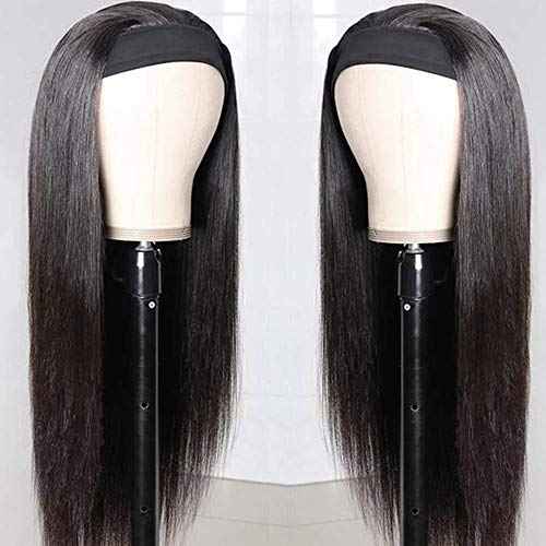 TNICE Headband Wig Human Hair Straight 22 Inch Headband Wigs for Black Women Glueless None Lace Front Human Hair Wigs Brazilian Virgin Hair Machine Made Headband Wigs 150% Density Natural Color