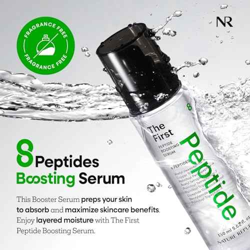 Nature Republic The First Peptide Boosting Serum ? Niacinamide, Hyaluronic Acid, Hydrating & Firming Facial Serum, for Uneven Skin Tone, Korean Skincare, 150ml / 5.07 fl oz