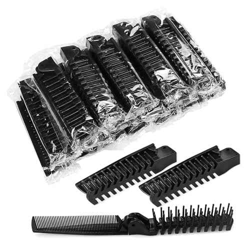 Foldable Combs in Bulk Individually Wrapped, Travel Pocket Hair Comb, Folding Hair Brush Double Headed, Brush Comb Styling Tool for Men Women Combs, Black (One Size, 200, Count)
