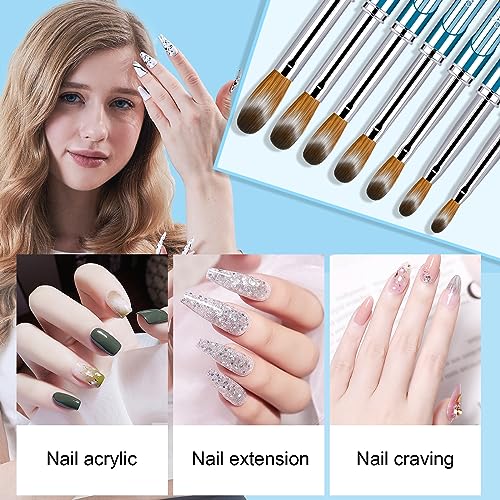 Shine Chance 4Pcs Acrylic Nail Brushes Set, Kolinsky Hair Acrylic Nail Art Brush, Art Design & Polish Mistake Cleaning Manicure Tools for Women Acrylic Application (Size 6 8 12 16)