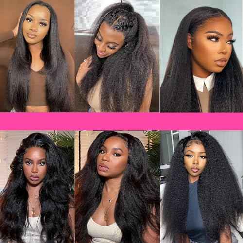 Kinky Straight Bundles Human Hair Natural Black Color 8 10 12 Inch Brazilian Unprocessed Virgin Hair Extensions