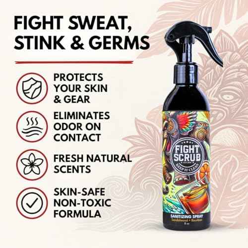Deodorizing Spray ? Refreshing Body & Gear Spray for Wrestlers, MMA, Jiu-Jitsu & Athletes ? 8oz Bottle (Sandalwood + Bourbon)