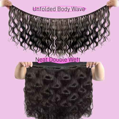 AZONA 16A Real Raw Bundles Body Wave Human Hair,No Tangle No Shedding Body Wave Bundles Human Hair,Triple The Lifespan Over Regular Virgin Hair Bundle,Silky And Soft 24 Inch
