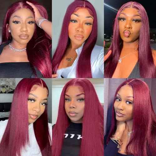 #99J Bundles Human Hair Straight Bundles 22 Inch Burgundy Straight Bundle Unprocessed Brazilian Virgin Weave Hair 1 Bundle 50 Gram Per Bundle